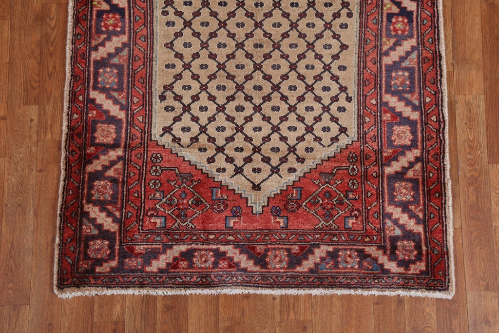 Geometric Hamedan Persian Runner Rug 4x10