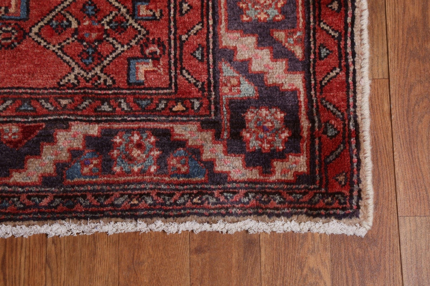 Geometric Hamedan Persian Runner Rug 4x10