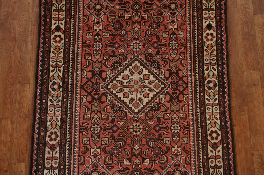 Vintage Wool Hamedan Persian Runner Rug 3x9