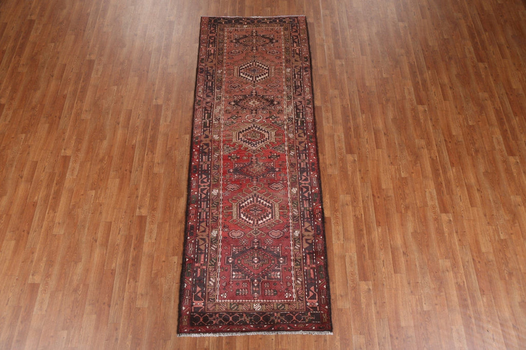 Geometric Gharajeh Persian Runner Rug 3x9