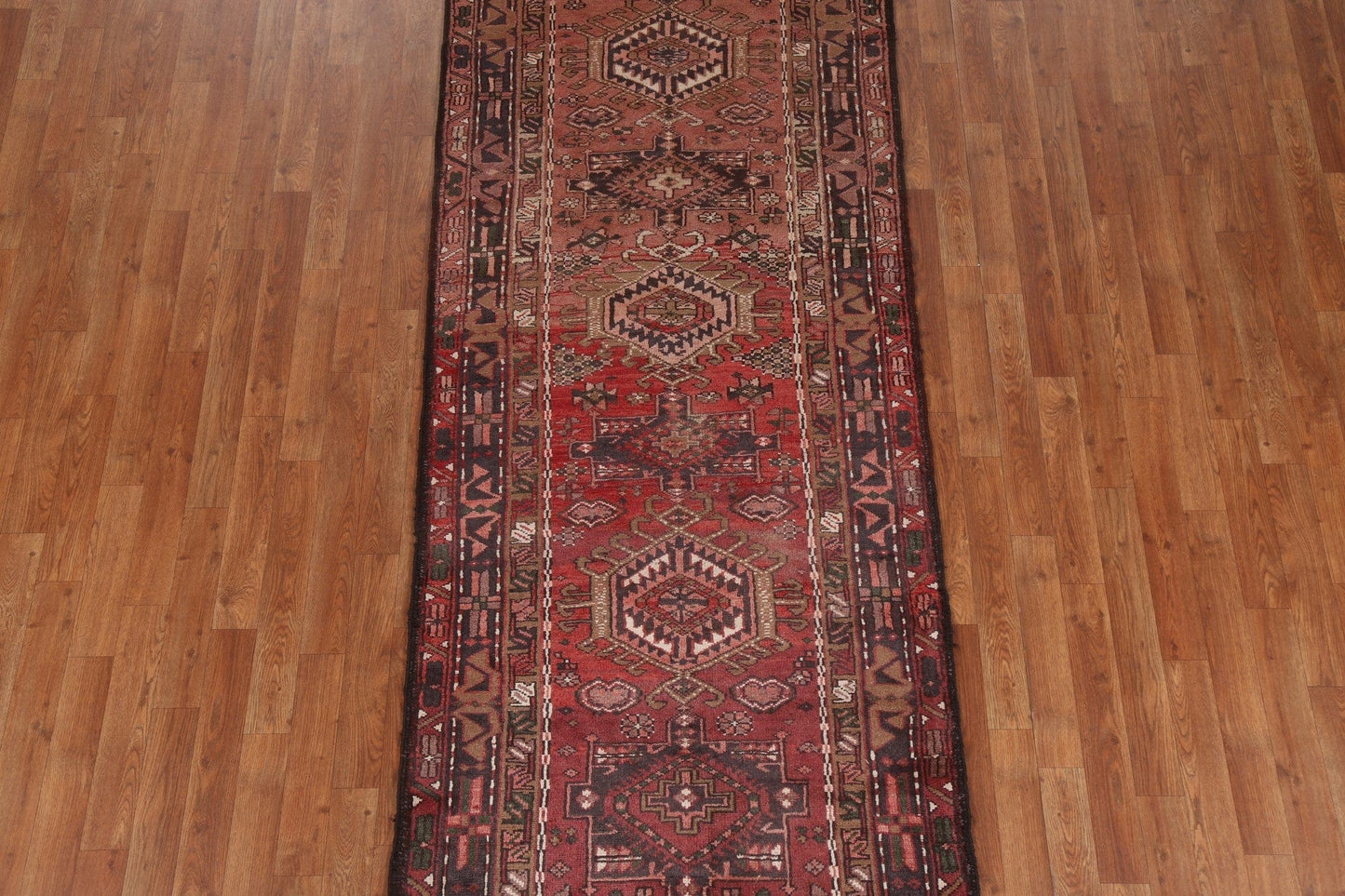 Geometric Gharajeh Persian Runner Rug 3x9