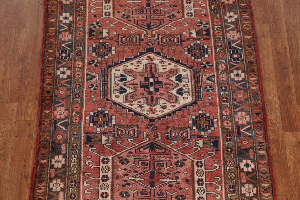 Geometric Heriz Persian Runner Rug 4x11