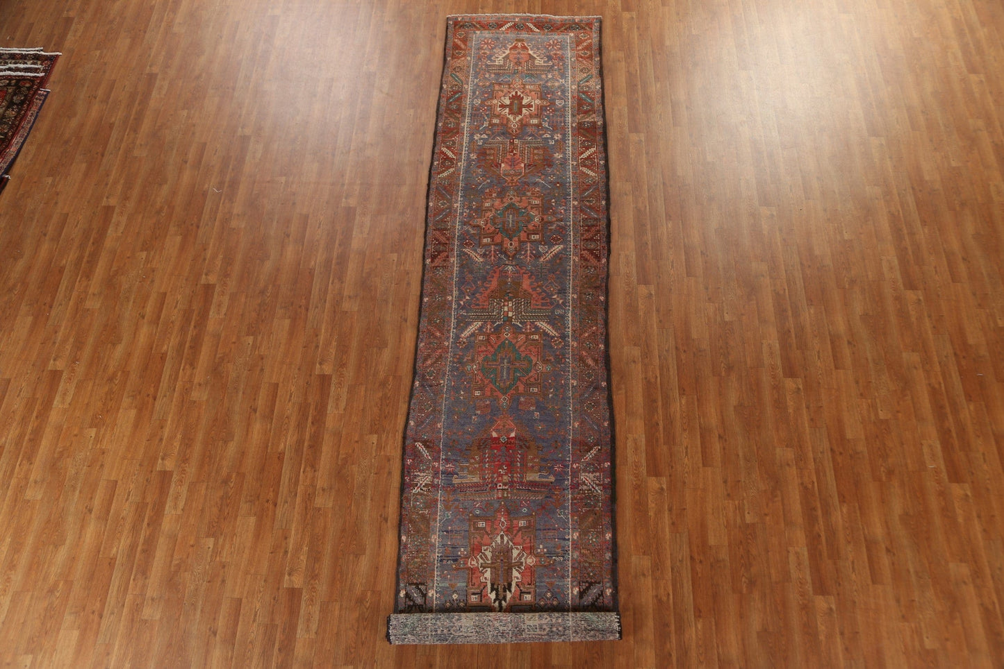 Vegetable Dye Heriz Serapi Persian Runner Rug 3x14