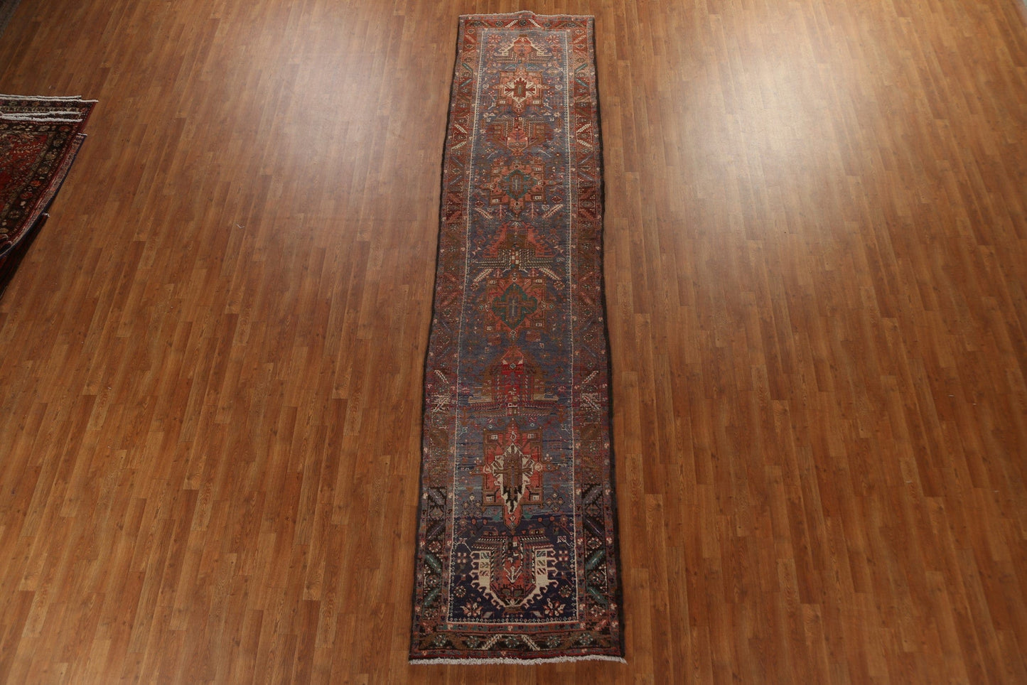 Vegetable Dye Heriz Serapi Persian Runner Rug 3x14