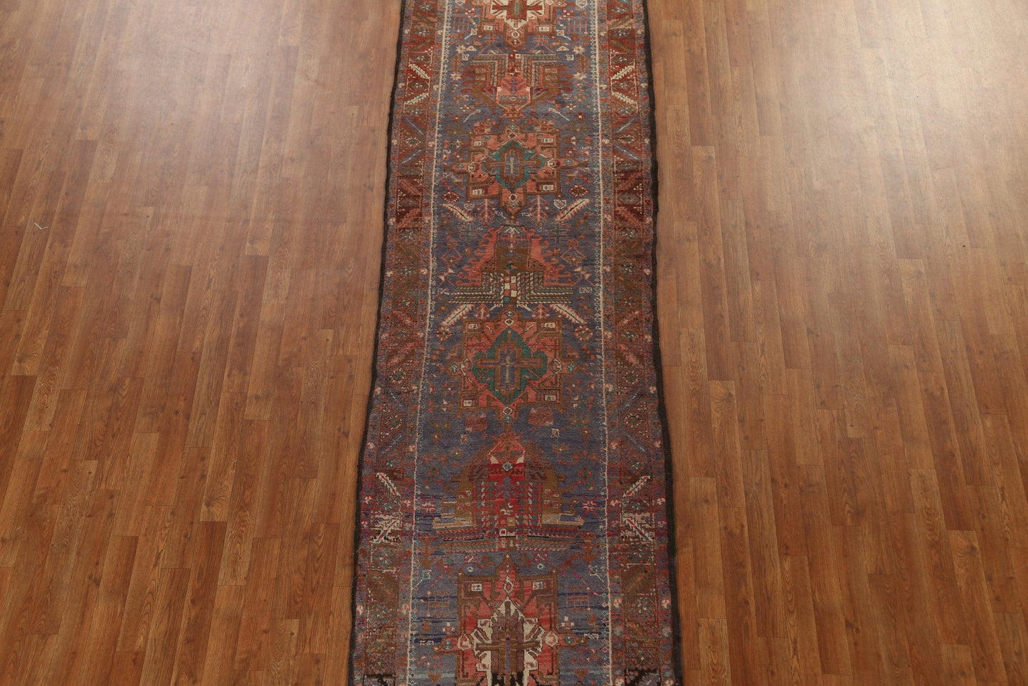 Vegetable Dye Heriz Serapi Persian Runner Rug 3x14