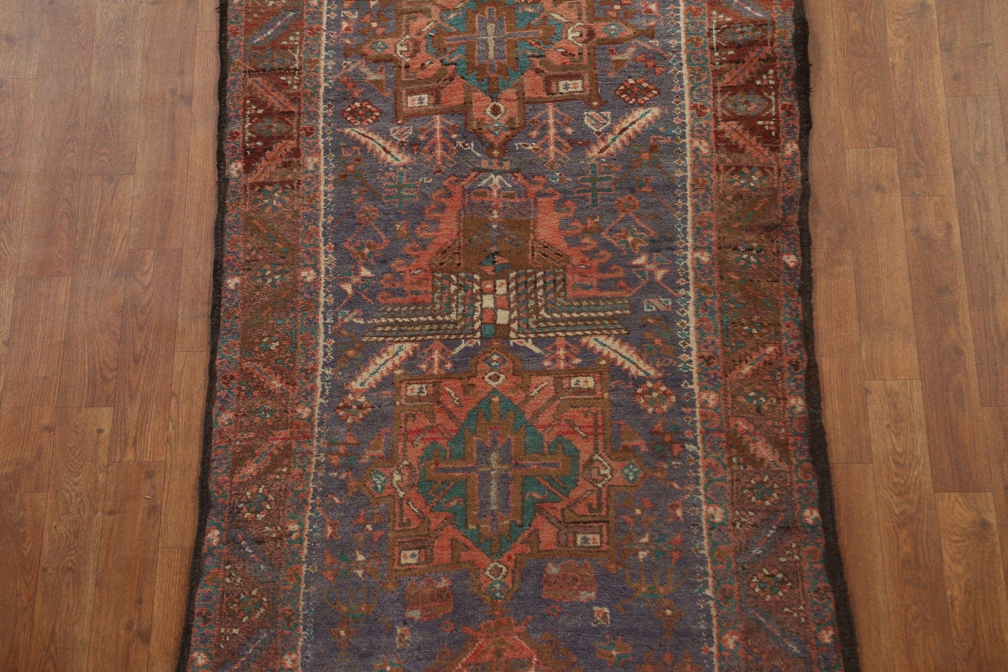 Vegetable Dye Heriz Serapi Persian Runner Rug 3x14