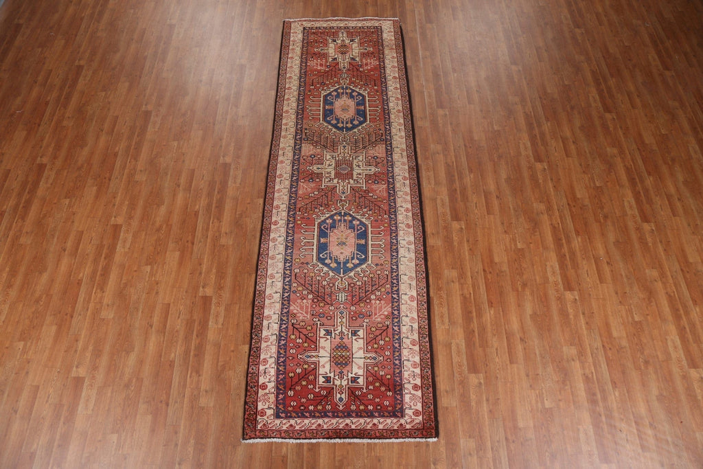 Geometric Heriz Persian Runner Rug 3x11