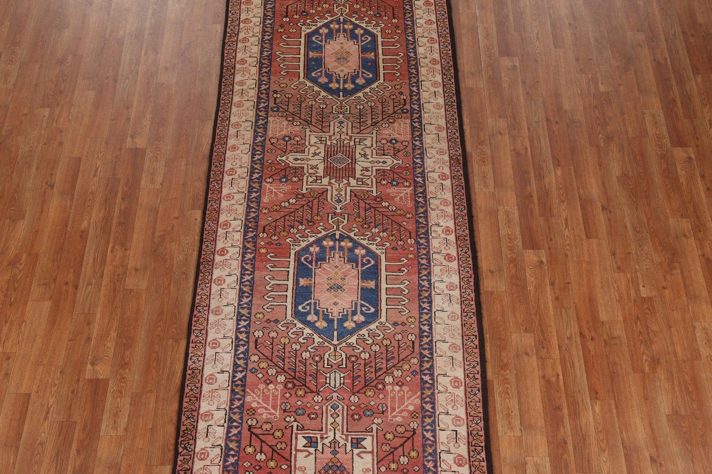 Geometric Heriz Persian Runner Rug 3x11