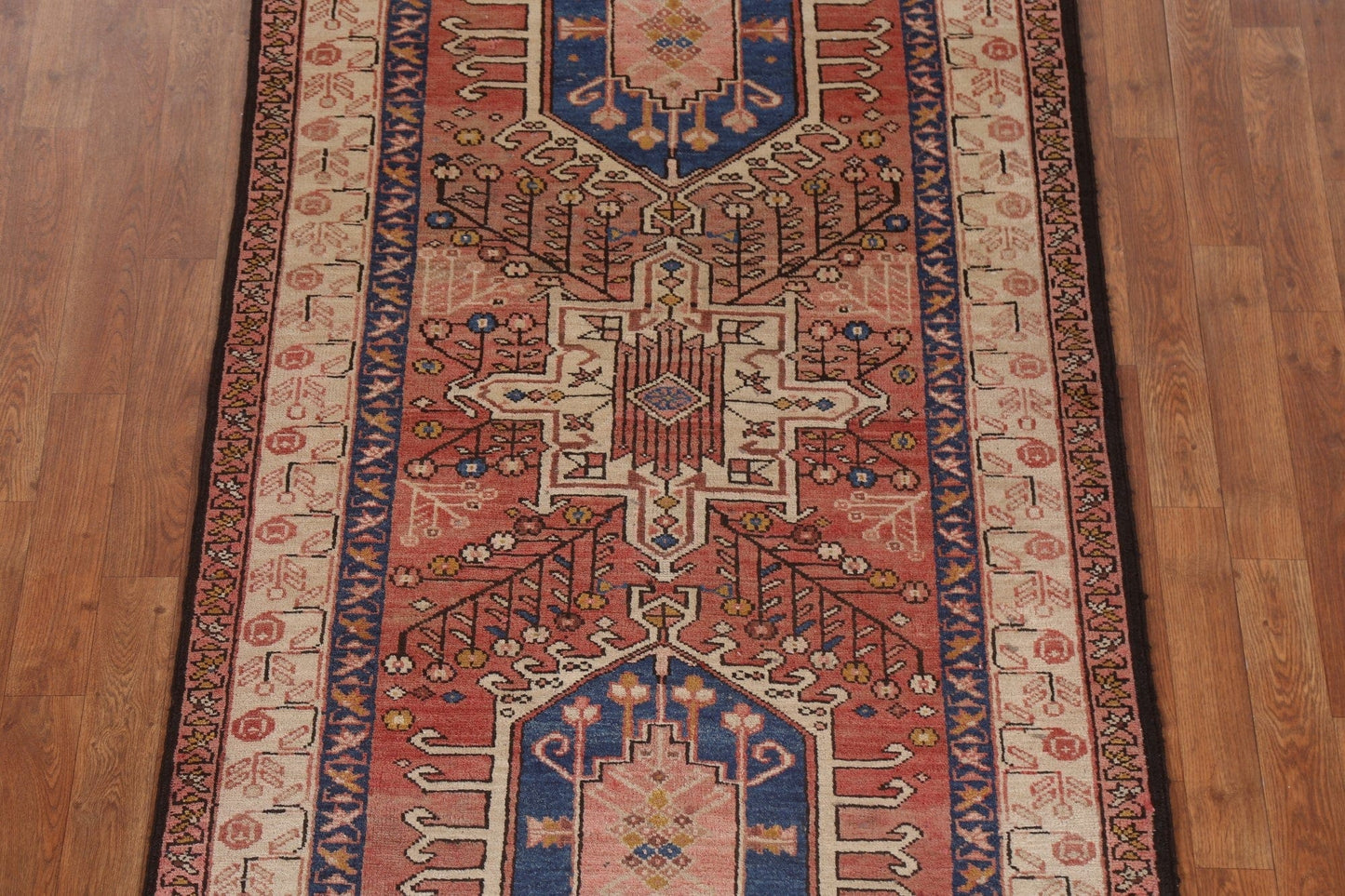 Geometric Heriz Persian Runner Rug 3x11