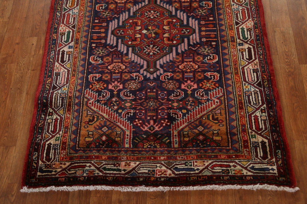 Geometric Hamedan Persian Runner Rug 3x11