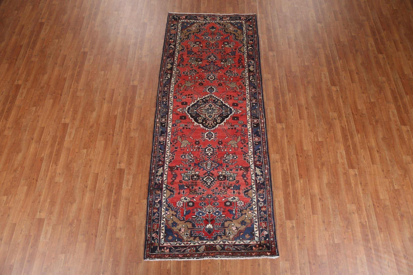 Animal Design Hamedan Persian Runner Rug 4x10