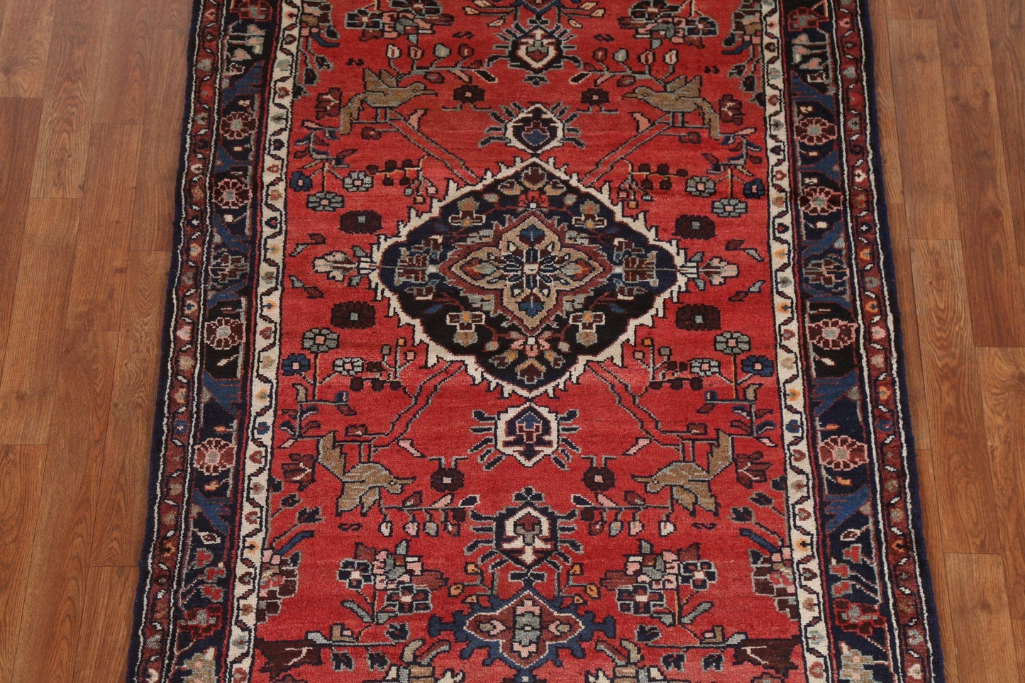 Animal Design Hamedan Persian Runner Rug 4x10