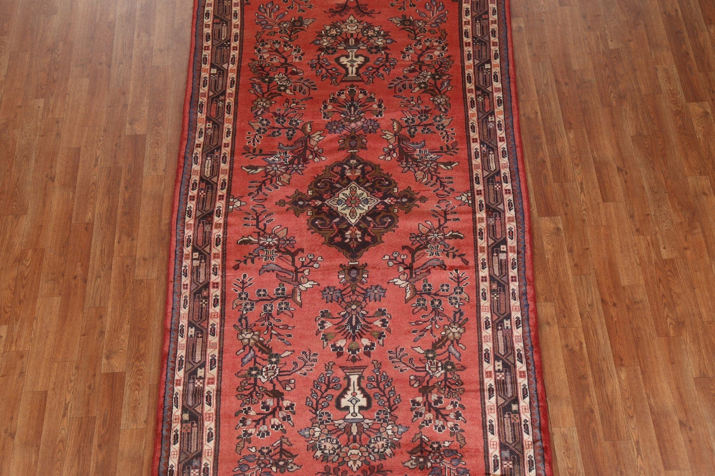 Floral Hamedan Persian Runner Rug 4x9