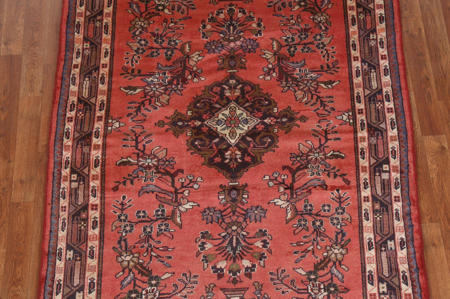 Floral Hamedan Persian Runner Rug 4x9