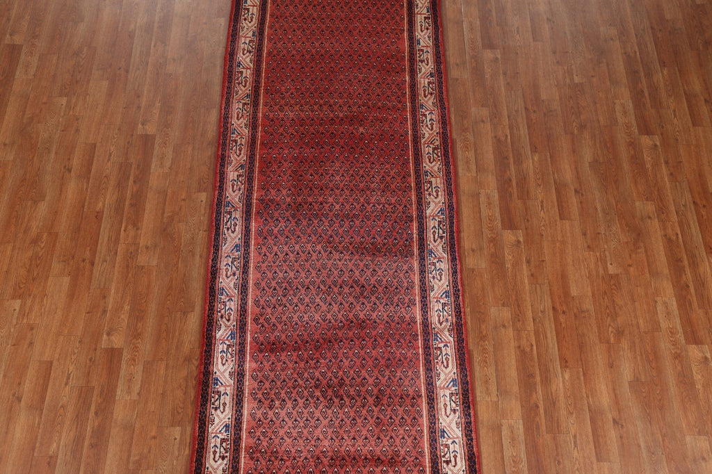 Geometric Red Botemir Persian Runner Rug 3x10