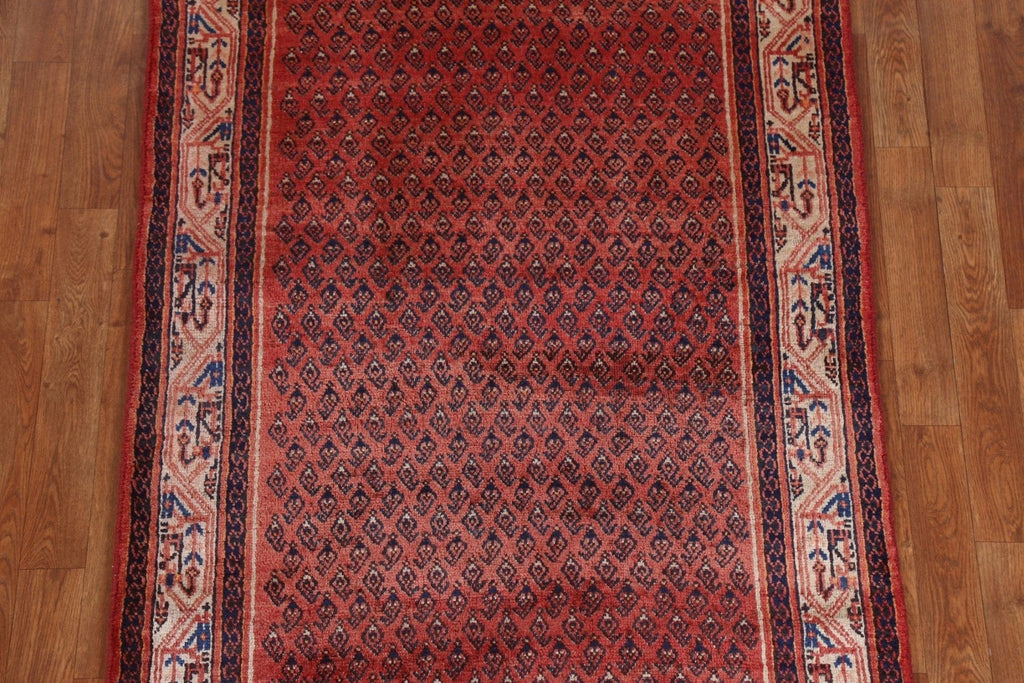 Geometric Red Botemir Persian Runner Rug 3x10