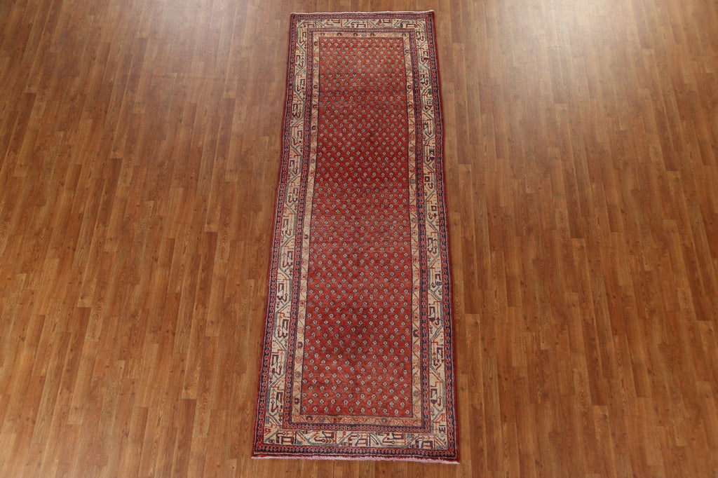 Red Boteh Botemir Persian Runner Rug 4x10