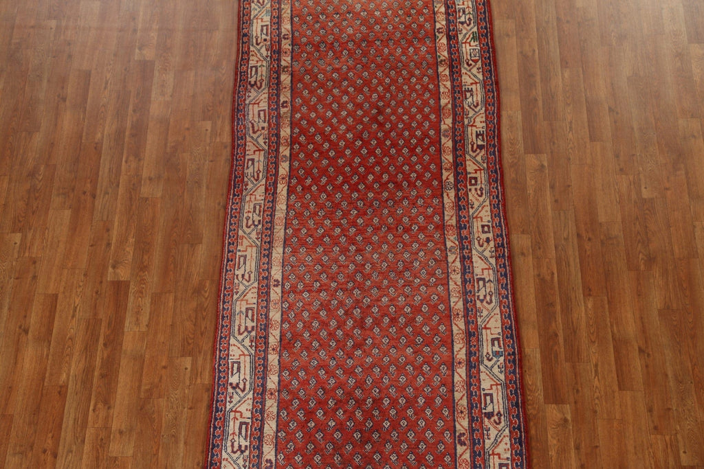 Red Boteh Botemir Persian Runner Rug 4x10