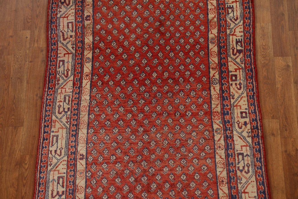 Red Boteh Botemir Persian Runner Rug 4x10