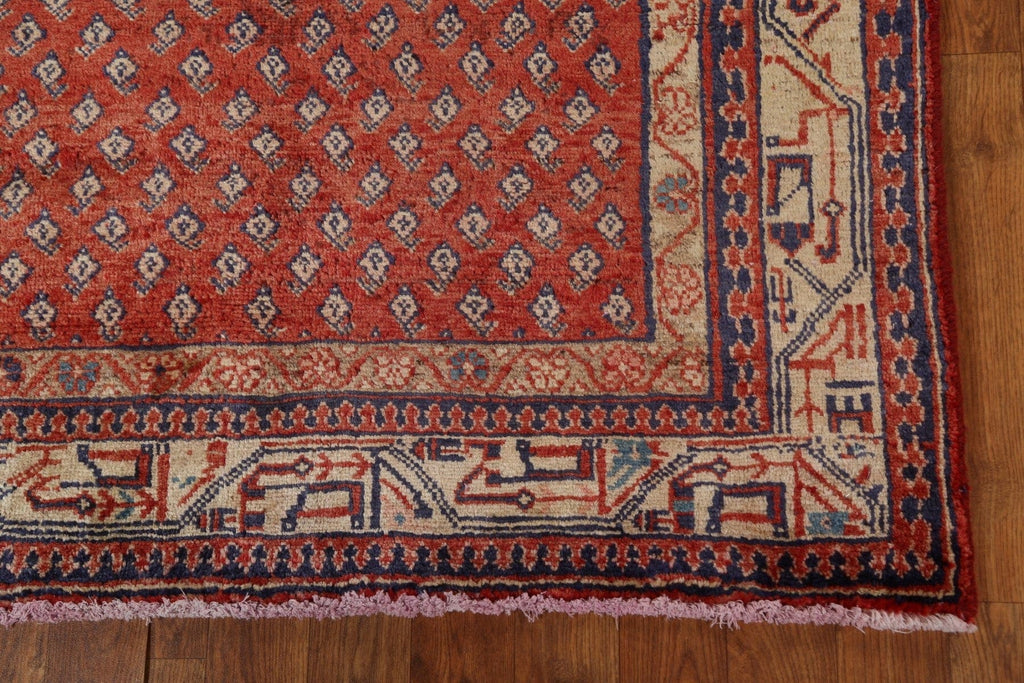 Red Boteh Botemir Persian Runner Rug 4x10