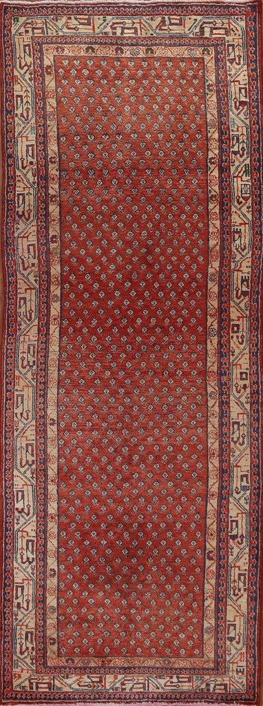 Red Boteh Botemir Persian Runner Rug 4x10