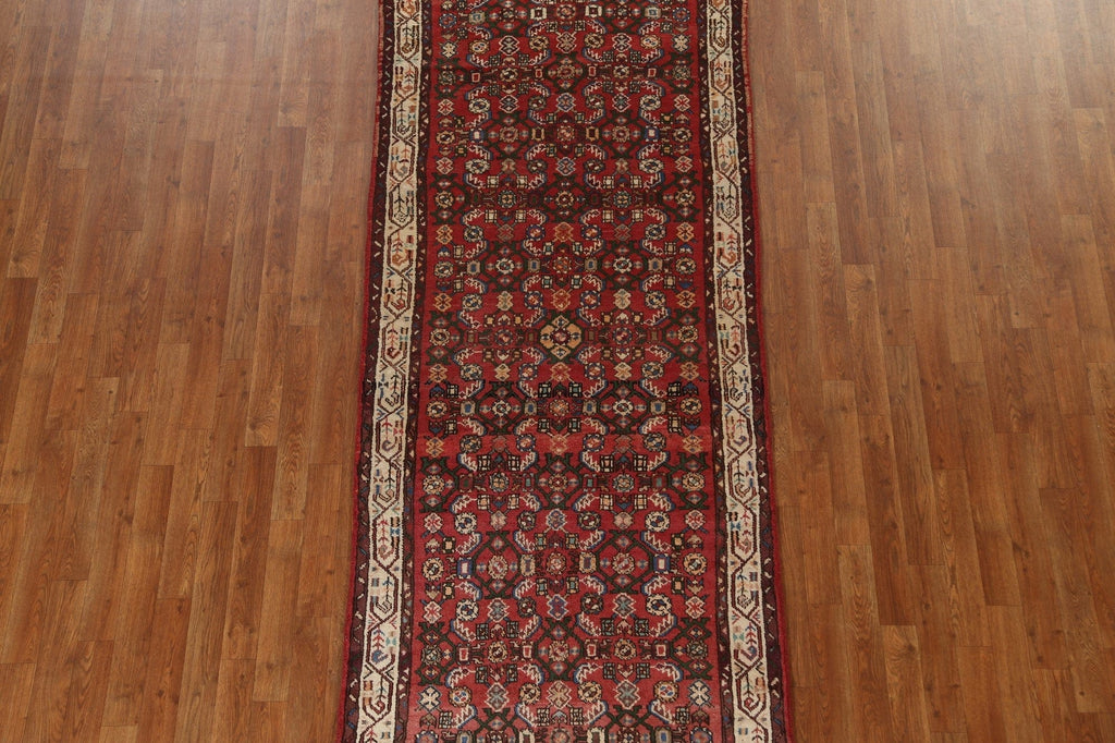 Red Geometric Malayer Persian Runner Rug 4x10