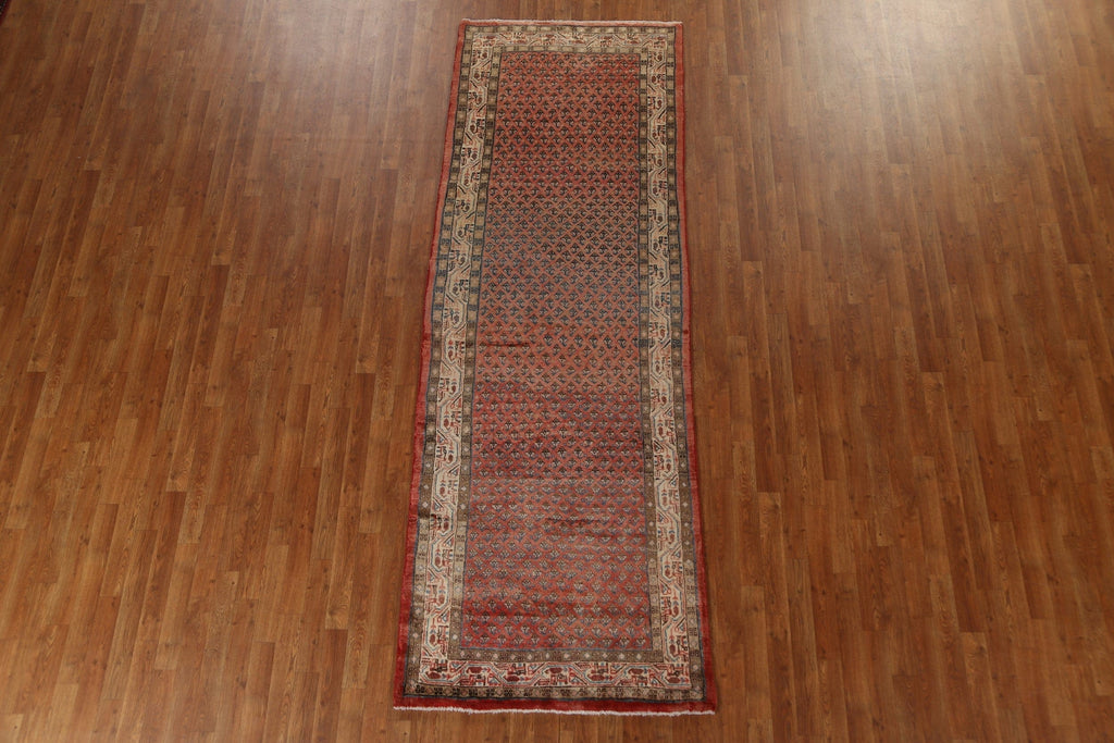 Hand-Knotted Botemir Persian Runner Rug 4x10