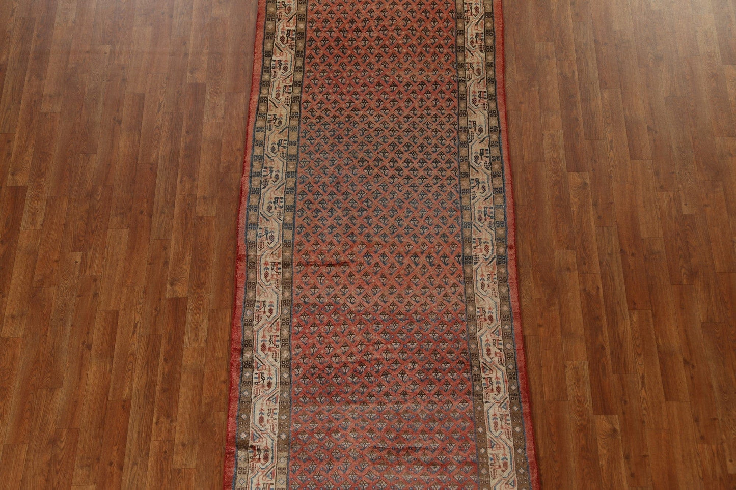 Hand-Knotted Botemir Persian Runner Rug 4x10