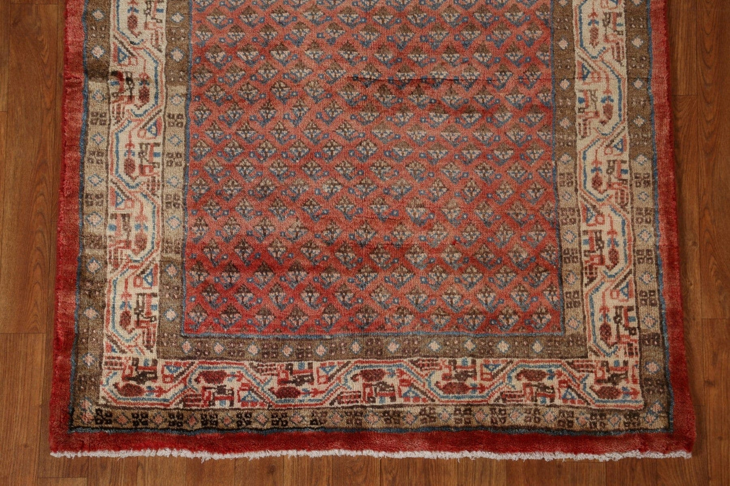 Hand-Knotted Botemir Persian Runner Rug 4x10