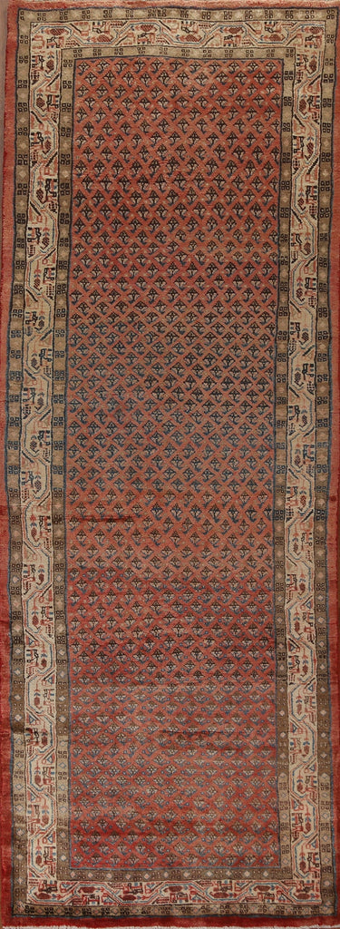 Hand-Knotted Botemir Persian Runner Rug 4x10