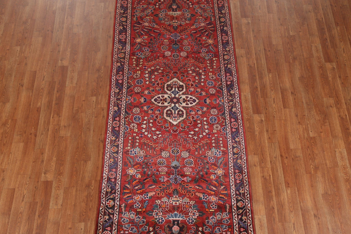 Floral Red Lilian Persian Runner Rug 4x10
