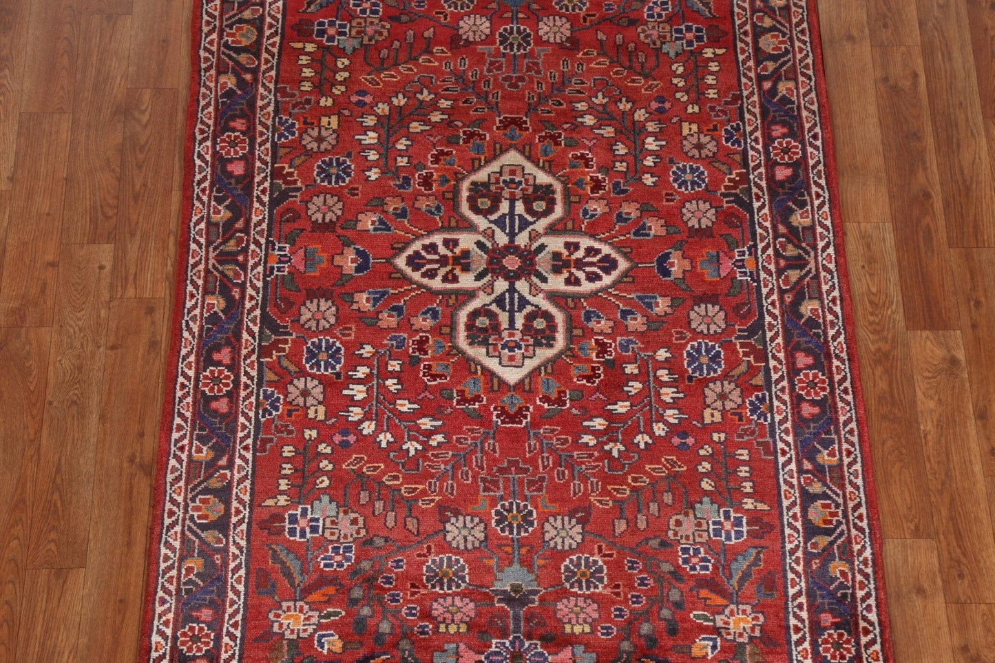 Floral Red Lilian Persian Runner Rug 4x10