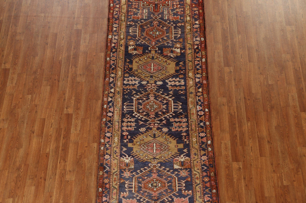 Vegetable Dye Heriz Serapi Persian Runner Rug 4x10