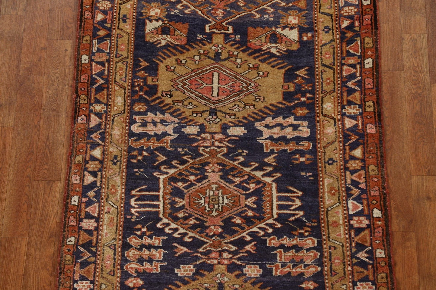 Vegetable Dye Heriz Serapi Persian Runner Rug 4x10