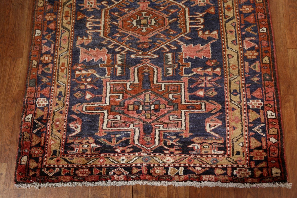 Vegetable Dye Heriz Serapi Persian Runner Rug 4x10