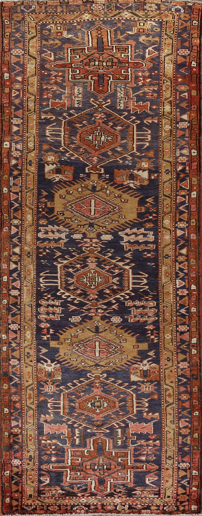 Vegetable Dye Heriz Serapi Persian Runner Rug 4x10