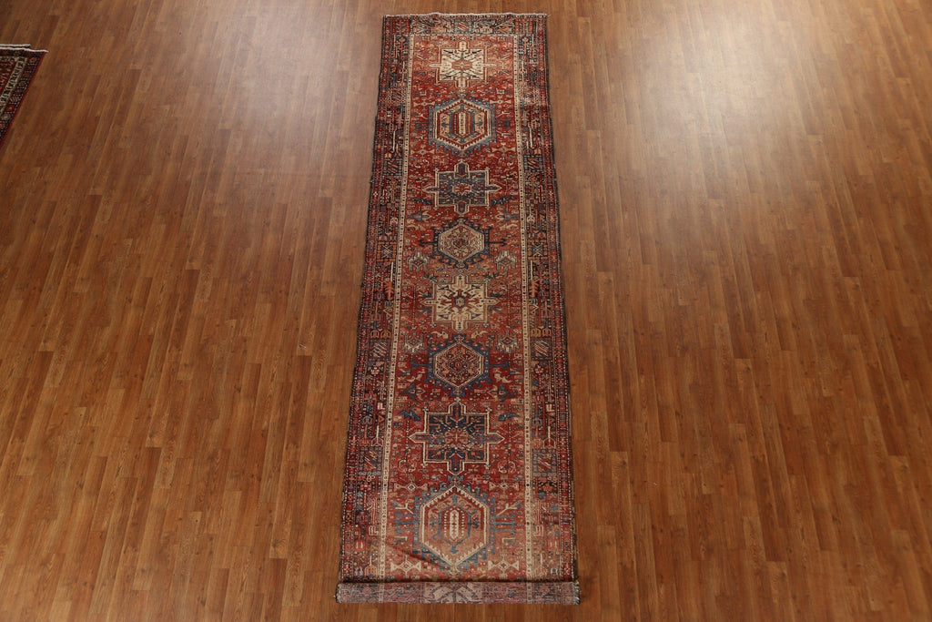 Tribal Geometric Gharajeh Persian Runner Rug 4x14