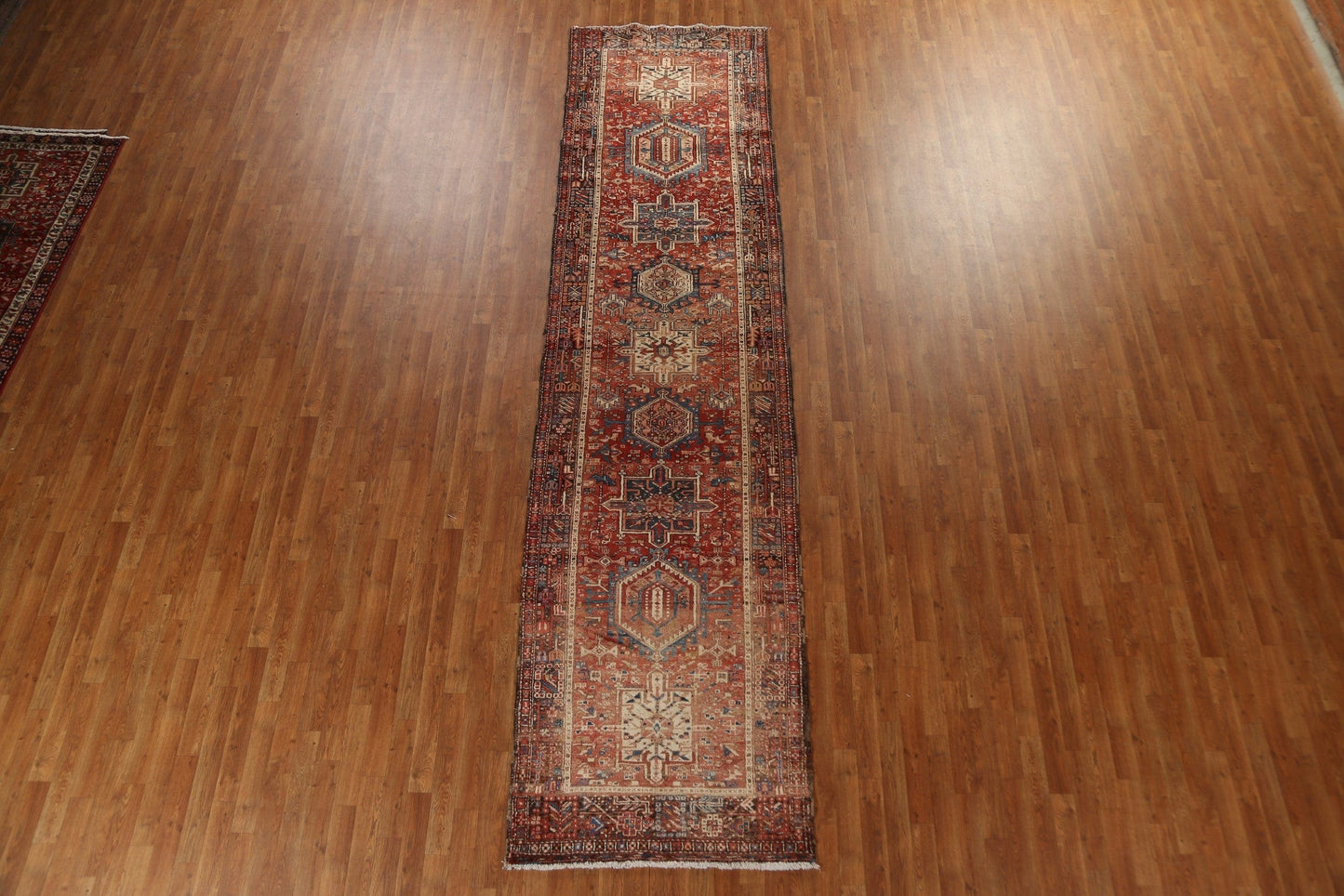 Tribal Geometric Gharajeh Persian Runner Rug 4x14