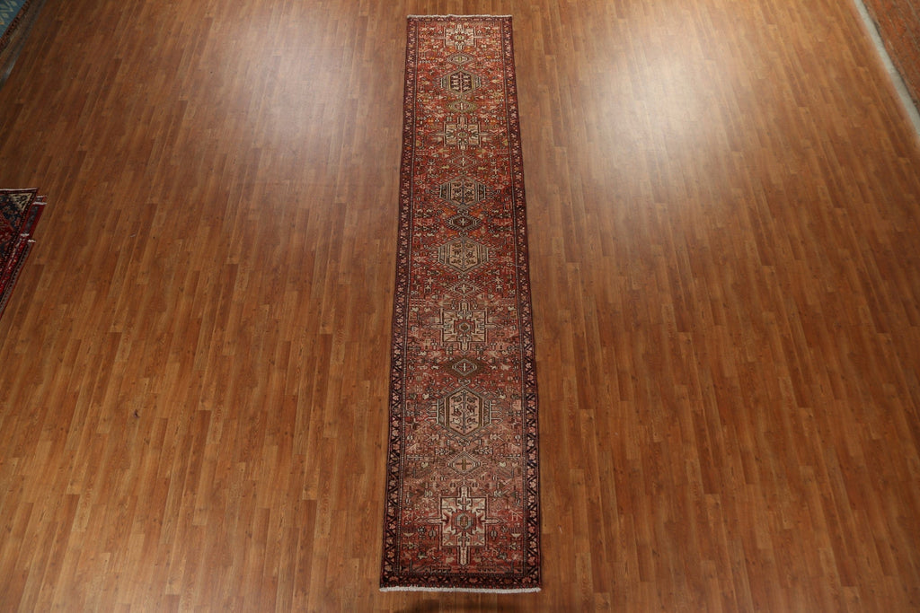 Tribal Geometric Gharajeh Persian Runner Rug 3x15