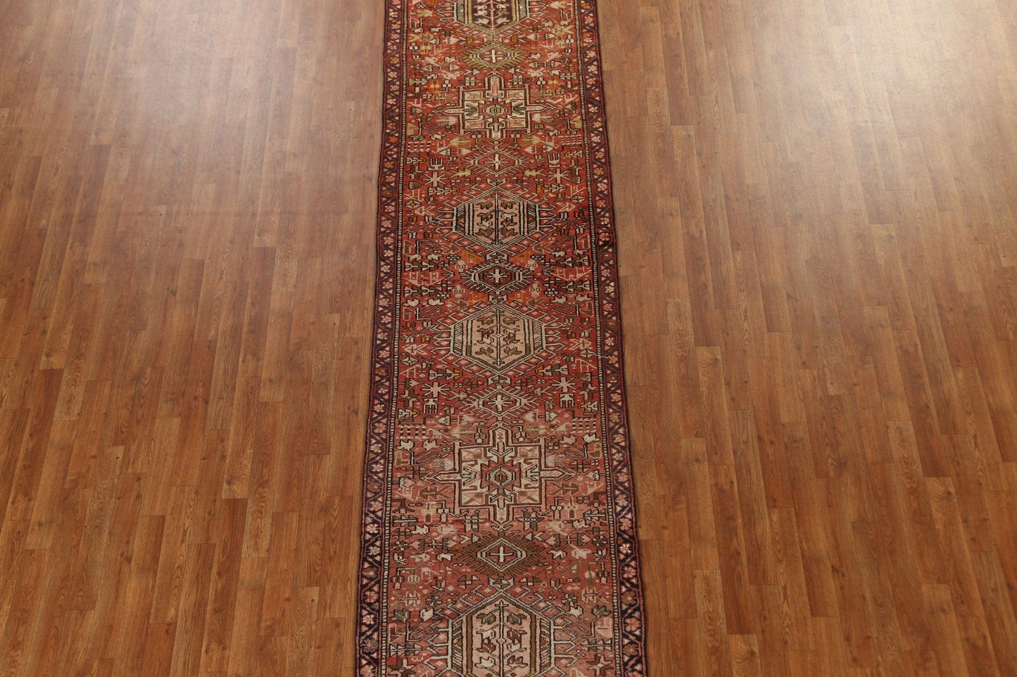 Tribal Geometric Gharajeh Persian Runner Rug 3x15