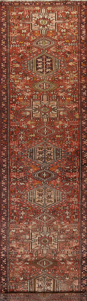 Tribal Geometric Gharajeh Persian Runner Rug 3x15