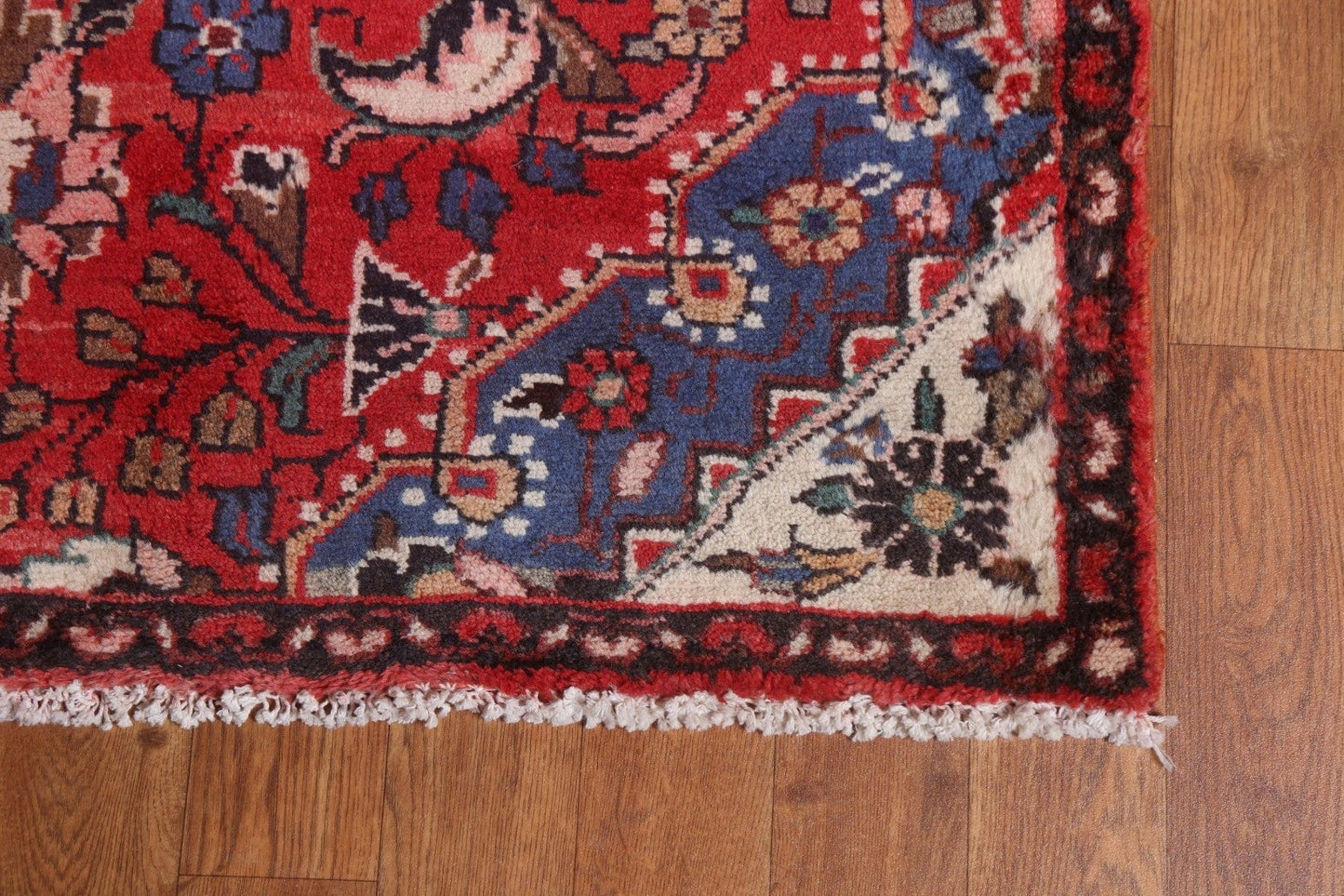 Floral Red Hamedan Persian Runner Rug 3x11