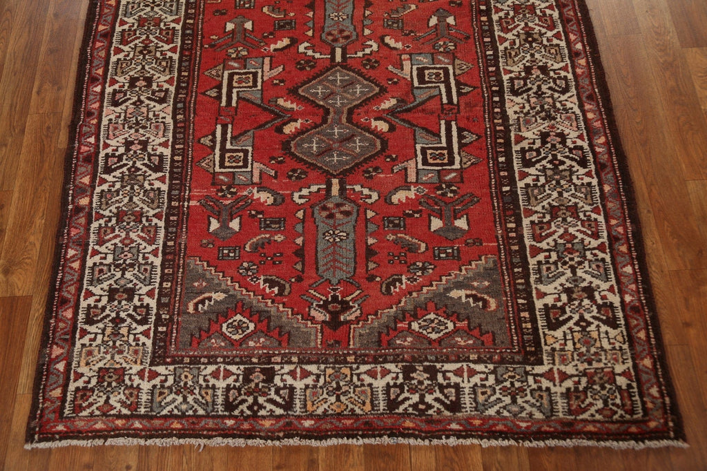 Tribal Red Wool Malayer Persian Area Rug 4x5