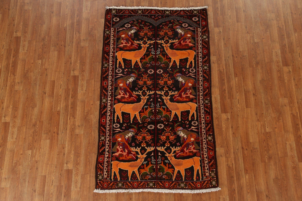 Animal Pictorial Shiraz Persian Area Rug 4x7