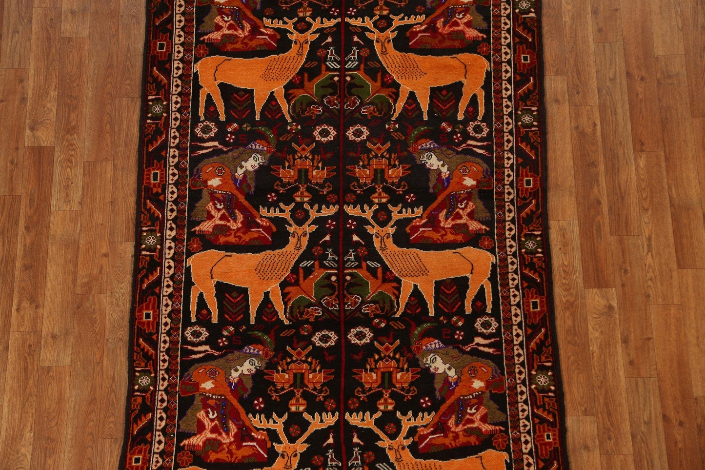 Animal Pictorial Shiraz Persian Area Rug 4x7