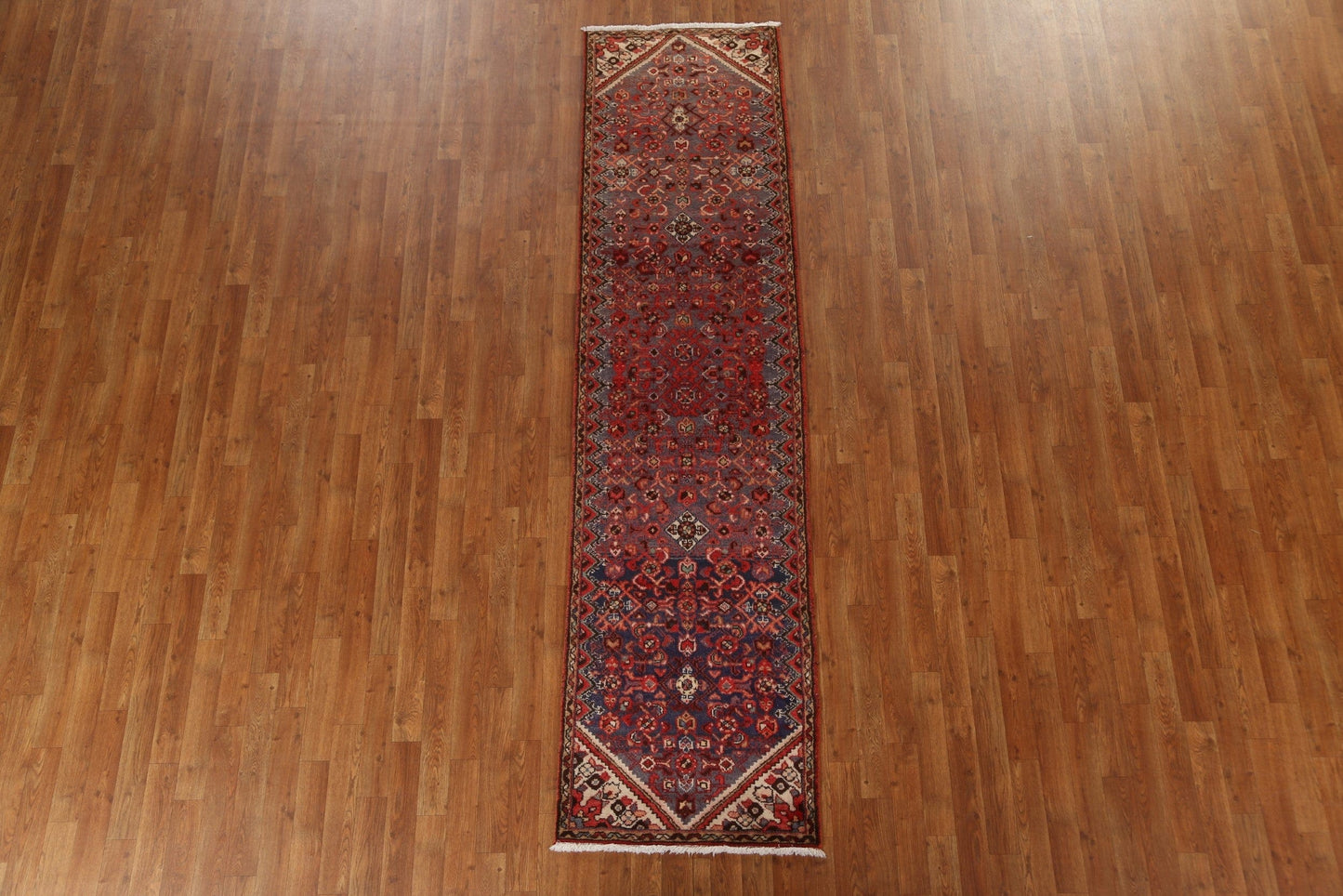 Vintage Wool Hamedan Persian Runner Rug 2x9