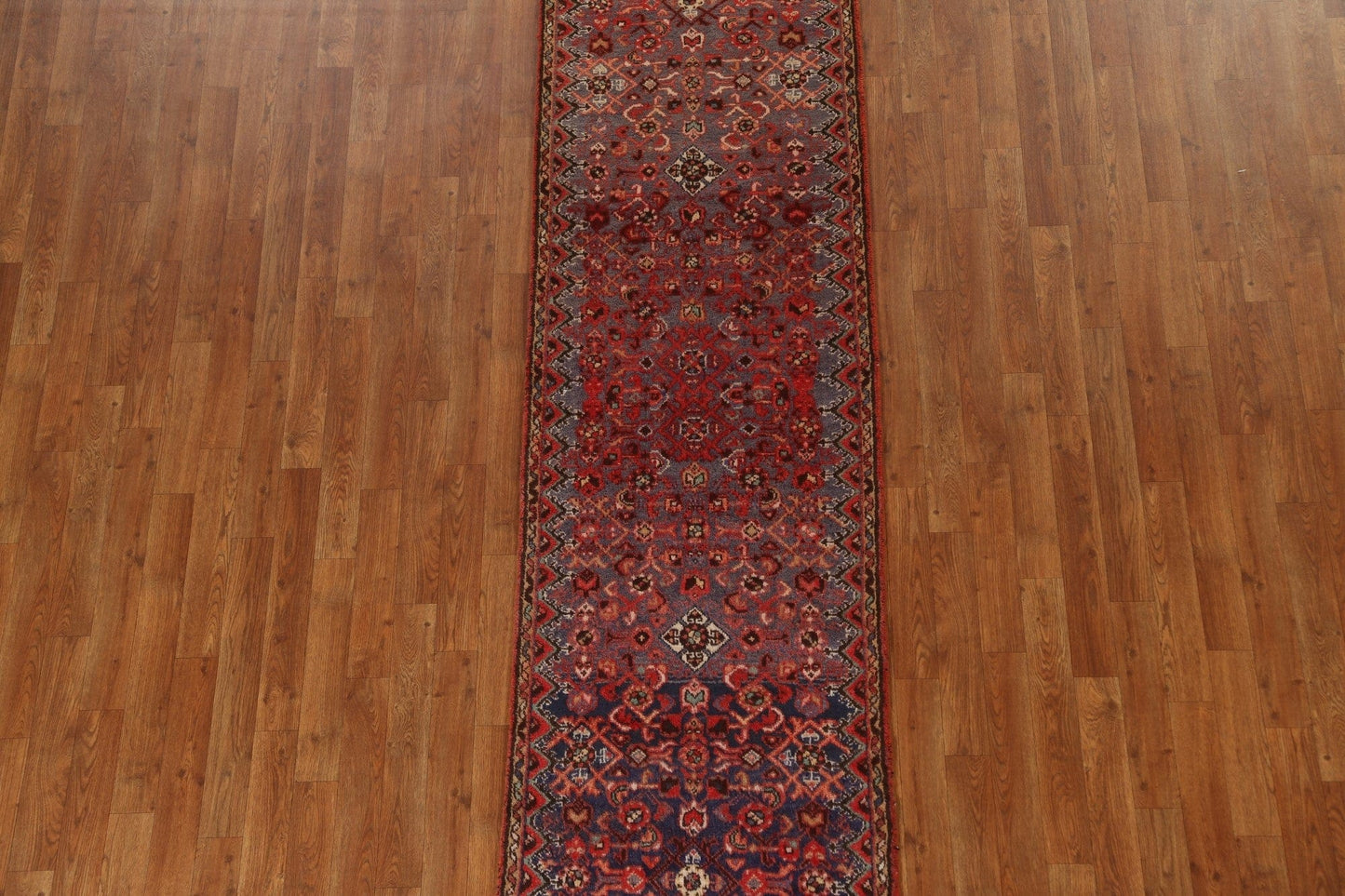 Vintage Wool Hamedan Persian Runner Rug 2x9