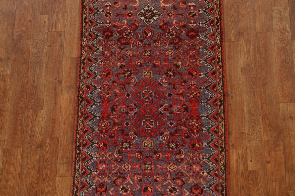 Vintage Wool Hamedan Persian Runner Rug 2x9