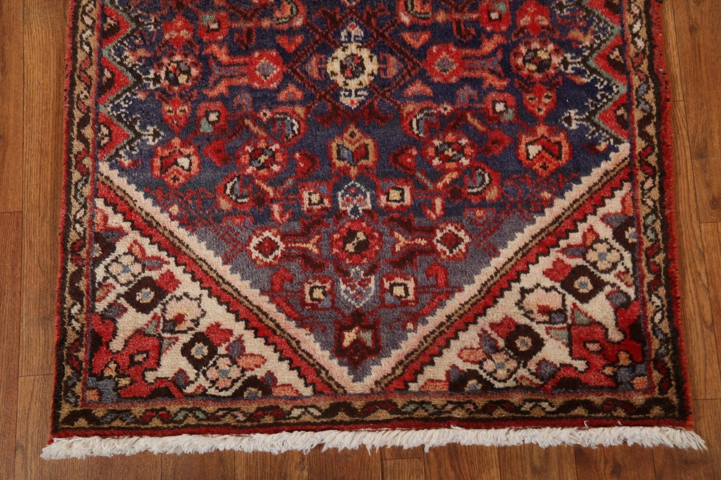 Vintage Wool Hamedan Persian Runner Rug 2x9