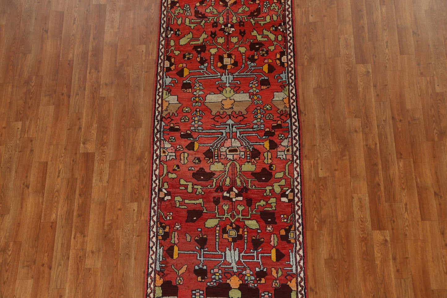 Vintage Red Lilian Persian Runner Rug 3x9